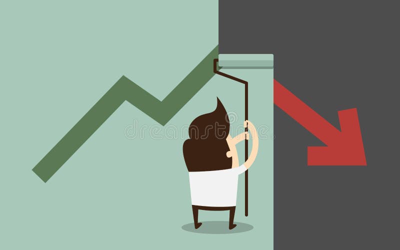 Painting growing graph stock illustration