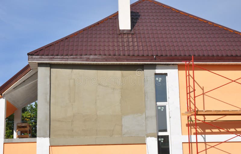 Painting House Walls. House Renovation with Painting Walls Stock Image