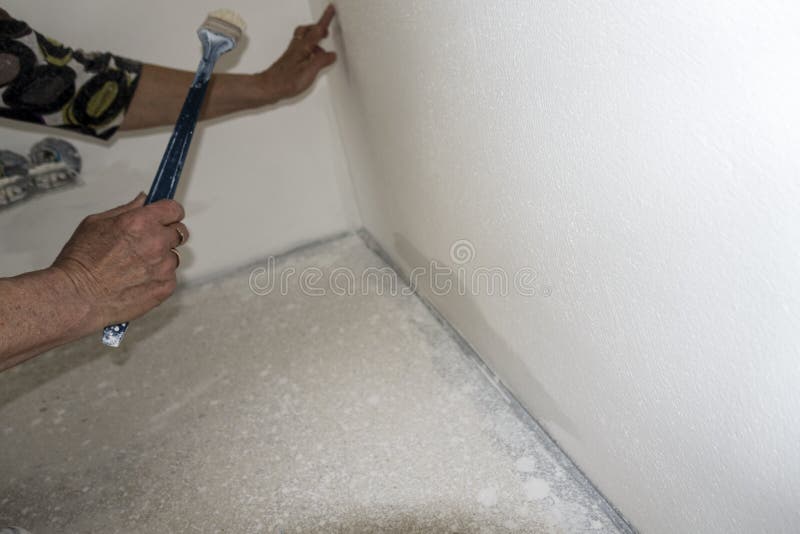 Painting Inside New House with White Color Stock Photo Image of color