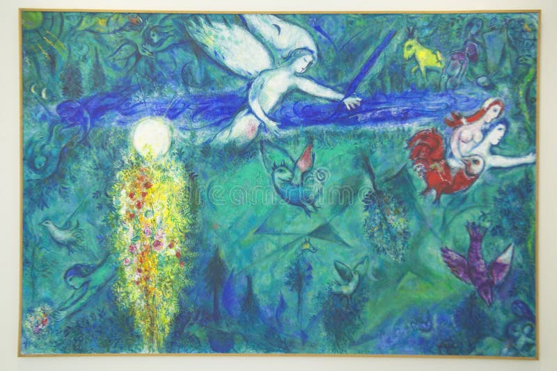 Painting by Marc Chagall, Marc Chagall Museum, Nice, France royalty free stock photography Painting by Marc Chagall, Marc Chagall Museum, Nice, France royalty free stock photography