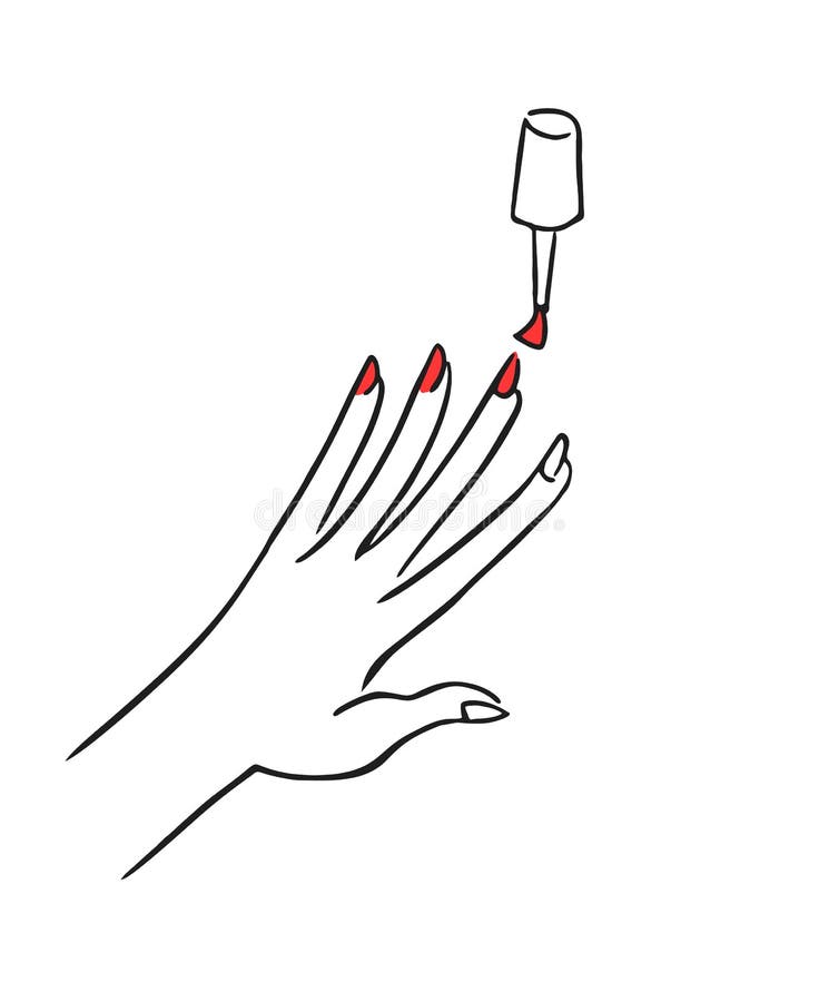 Vector Illustration Of Painting Nails Stock Illustration - Illustration ...