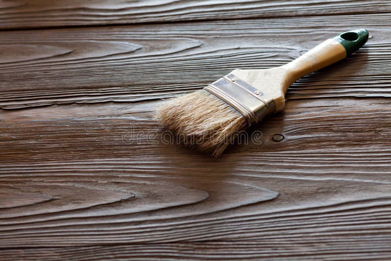 Painting Natural Wood with Paint Brush Stock Image Image of exterior, background 67394251