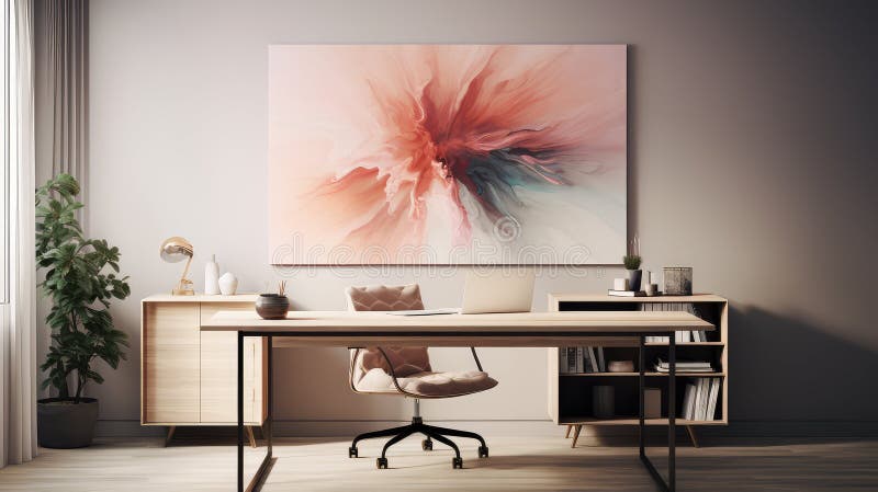 Painting office desk wall royalty free illustration