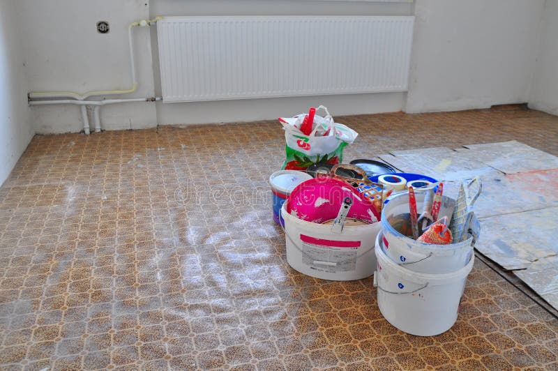 Brush work painting wood stock photo. Image of hand, labour 15079754