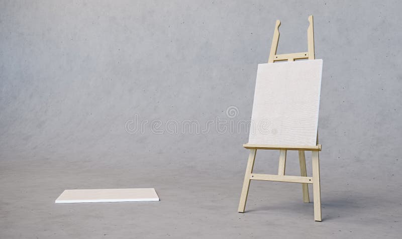 Painting stand wooden easel with blank canvas poster sign board