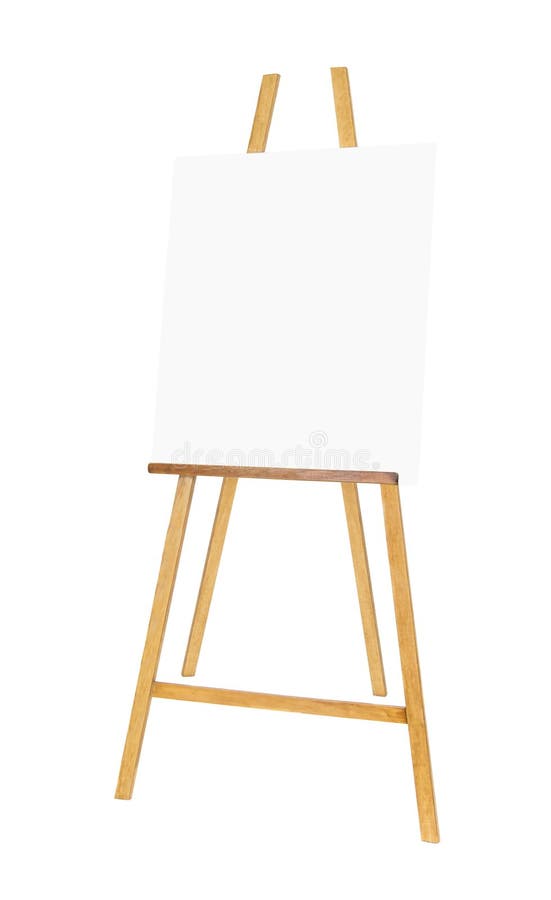 Painting stand wooden easel with blank canvas poster sign board Stock Photo  by ©viteethumb 78006948