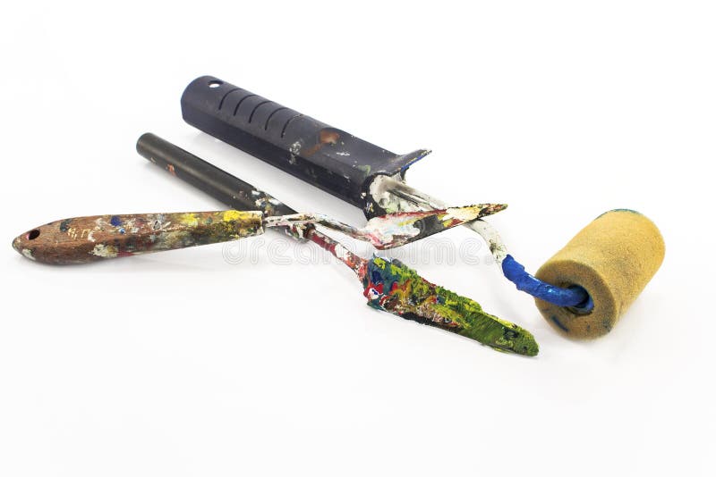 Acrylic painting tools stock image. Image of pink, different 8035863