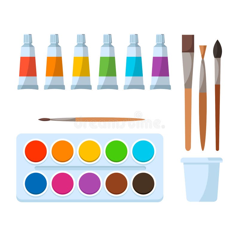 Art supplies painting Royalty Free Vector Image
