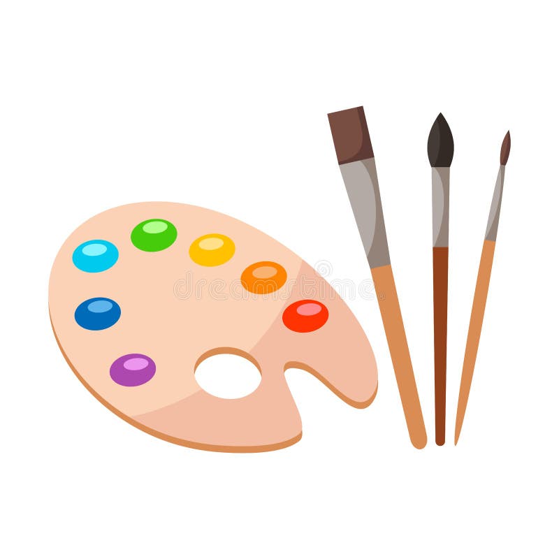 WATERCOLOR CLIPART art supply artist brushes tools paint