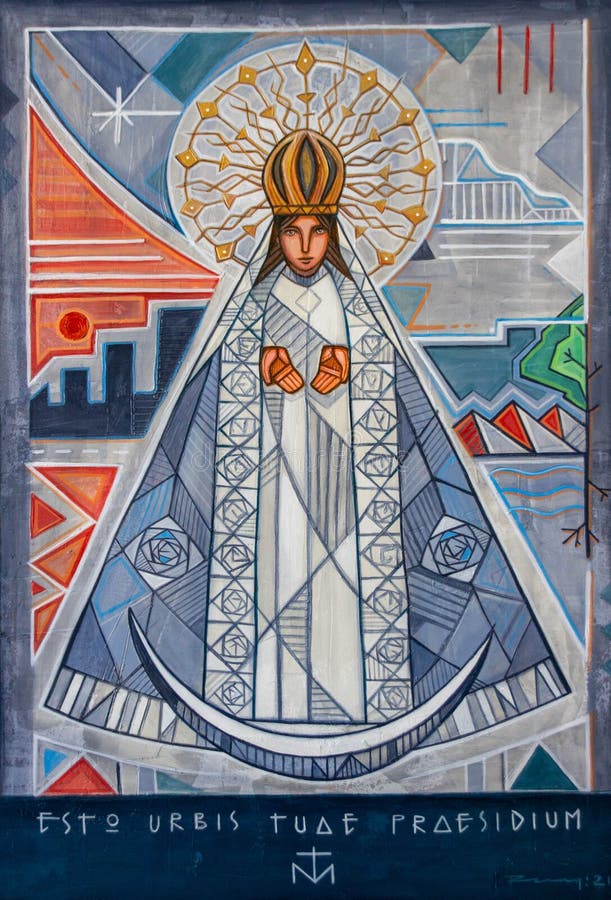 Painting of Virgin of the Oak Stock Photo - Image of mexico, star: 222140718