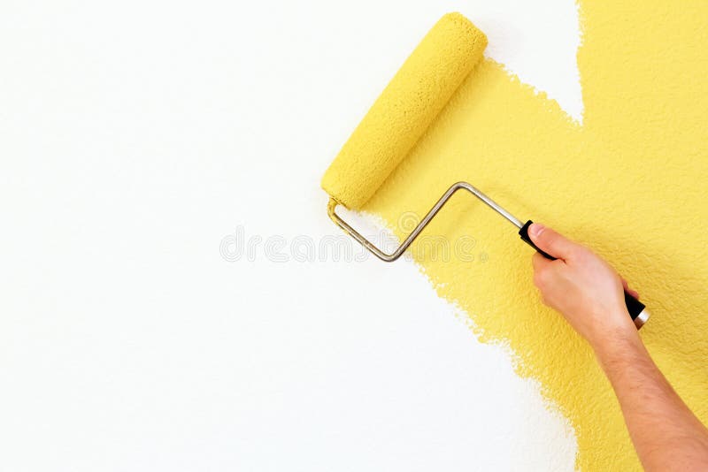 Painting a wall royalty free stock photo