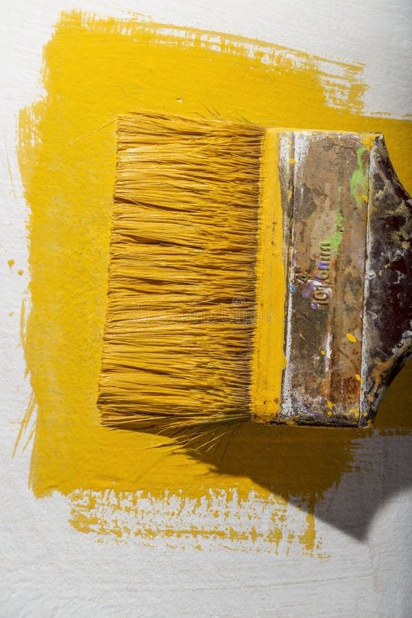 Painting with yellow stock image. Image of artist, grunge 85391705