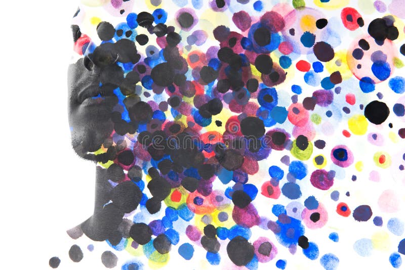 Paintography Feche acima do homem com características fortes e sem falhas ilustração royalty free Paintography Feche acima do homem com características fortes e sem falhas ilustração royalty free