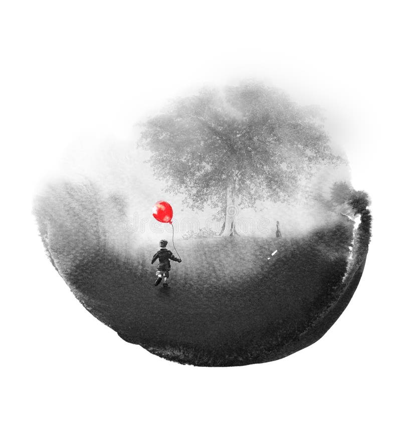 Paintography, foto met tekening wordt gecombineerd die stock illustratie Paintography, foto met tekening wordt gecombineerd die stock illustratie