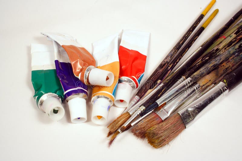 Paints and brushes