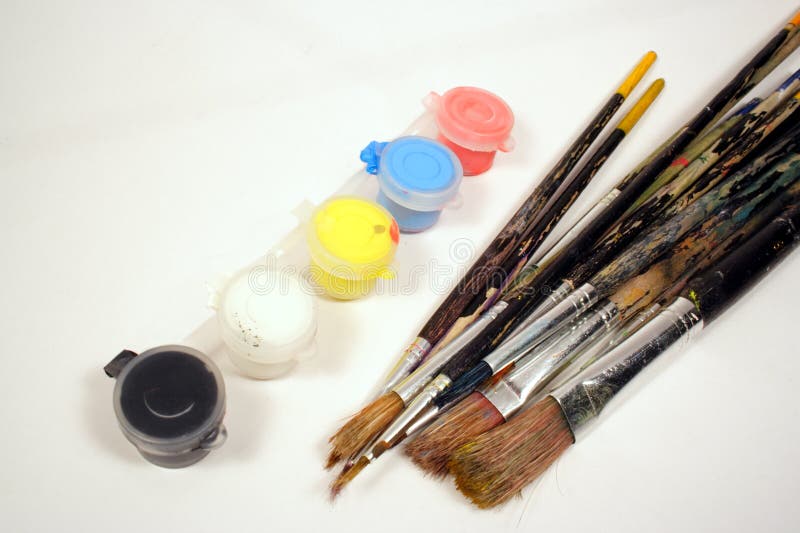 Paints and brushes