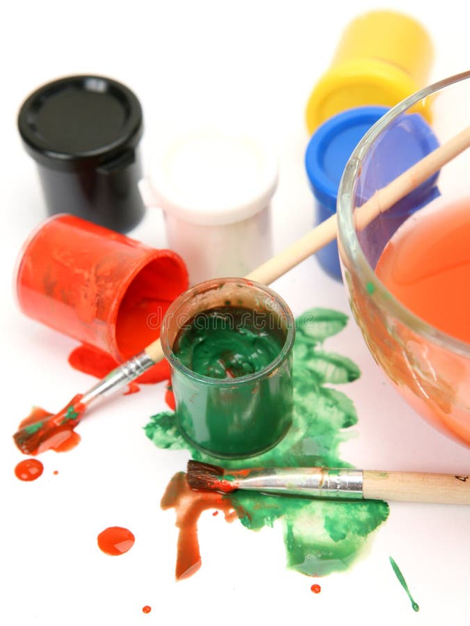 Paints and brushes