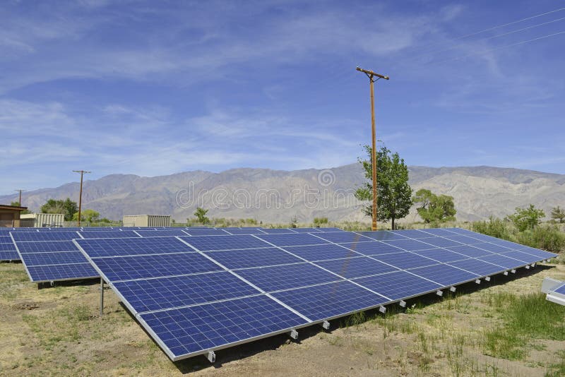 Solar Panels in a residential setting in sunny desert environment. Solar Panels in a residential setting in sunny desert environment