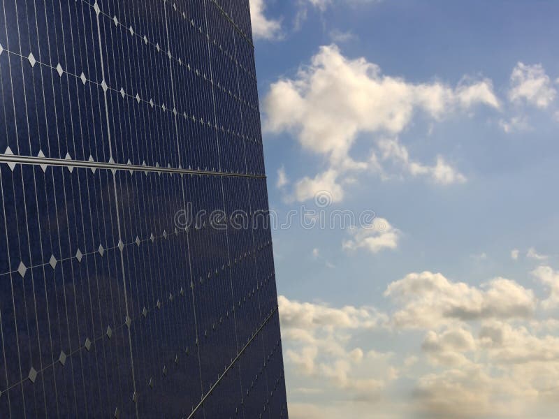 Painéis solares sob o céu ilustração stock