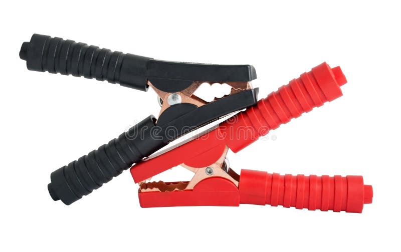 Pair of alligator clamps stock photo. Image of booster 50181050