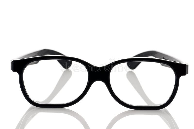 A Pair of Black Framed Nerdy Eye Glasses Stock Image - Image of ...