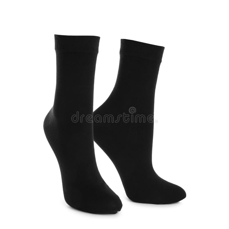 Pair of Black Socks Isolated on White Stock Image - Image of garment ...