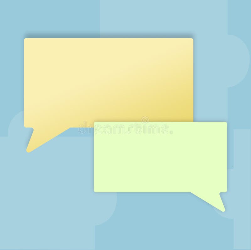 Pair of Blank Chat Box Engaging in Discussion Over Color Background