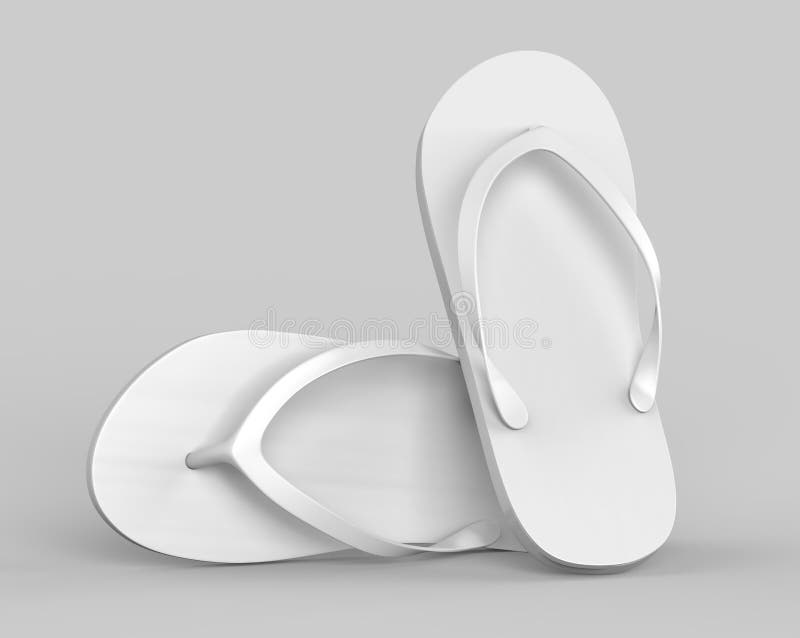 Download Pair Of Blank White Beach Slippers, Design Mock Up ...