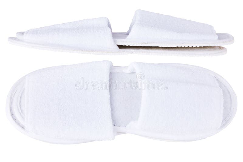 Pair of White Home Slippers. Stock Photo - of leisure, floor: 138635988