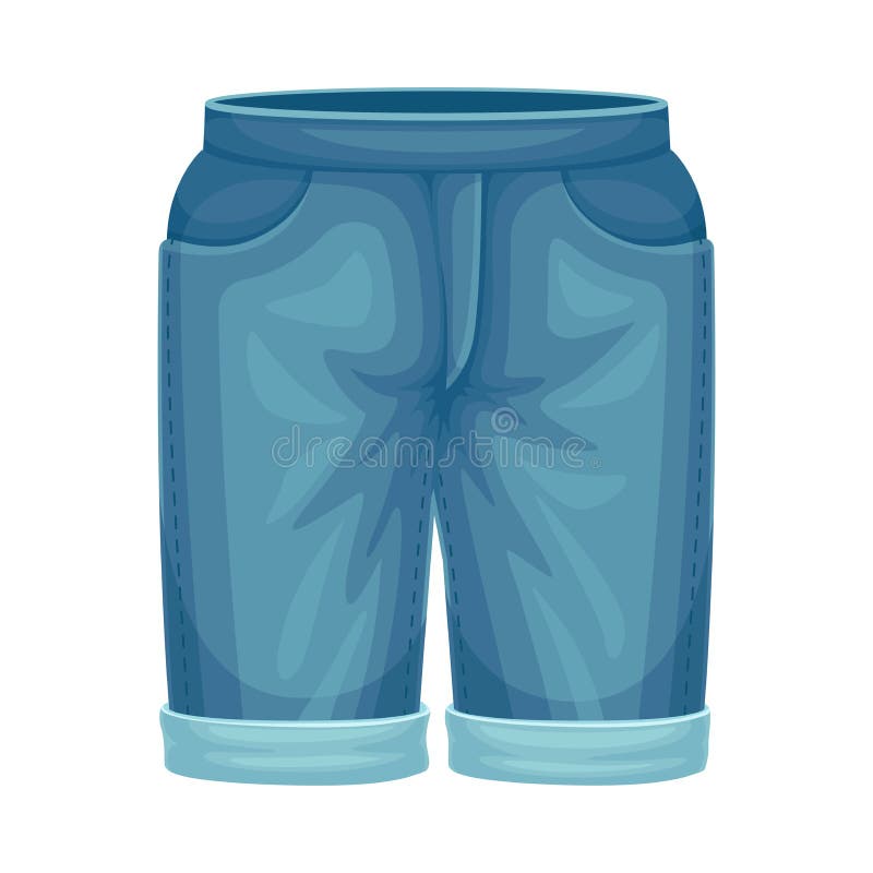 Pair of Blue Denim Shorts As Neat and Clean Clothing Vector ...