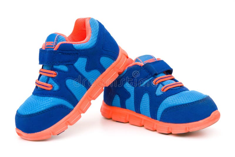 Pair of blue sporty shoes stock photo. Image of shoe 46419540