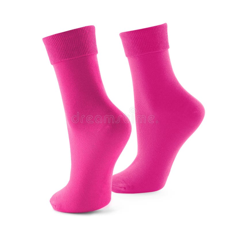 Pair of Bright Pink Socks Isolated on White Stock Image Image of sale