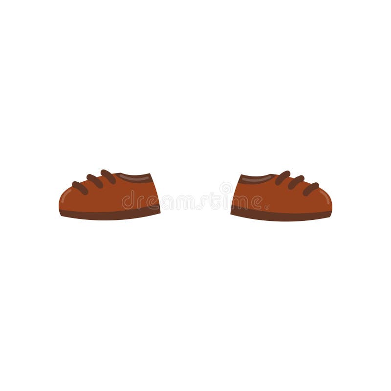 Pair of Brown Shoes Vector Illustration on a White Background Stock ...