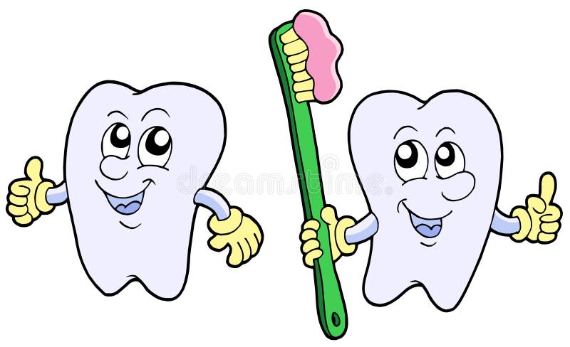 Pair of cartoon teeth stock illustration