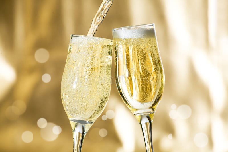 Pair of champagne flutes stock image Pair of champagne flutes stock image