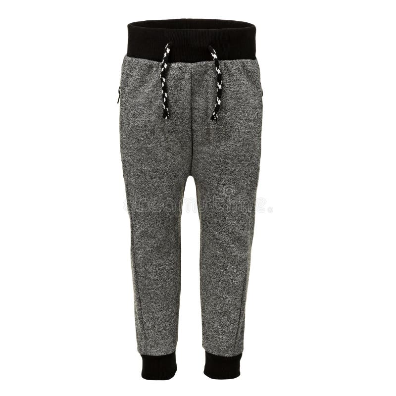Child`s Grey Joggers Isolated On A White Background Stock Photo - Image of clothing, joggers