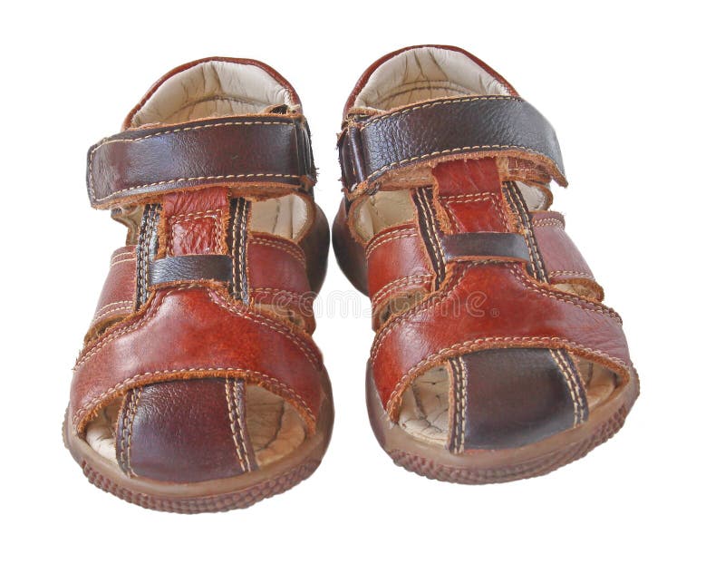 Pair Of Child S Summer Sandals Stock Photo - Image of fastener ...