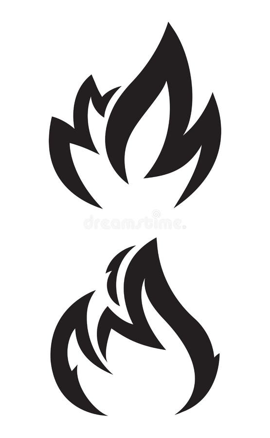 Pair of decorative stylish vector fire icons.