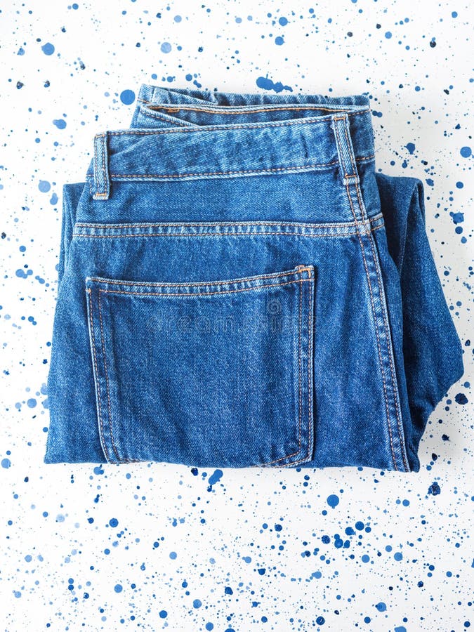 Pair of Denim Jeans on White Background Stock Image Image of object