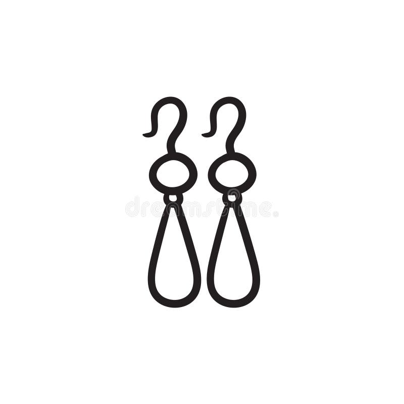 Pair of Earrings Sketch Icon. Stock Vector Illustration of glamour