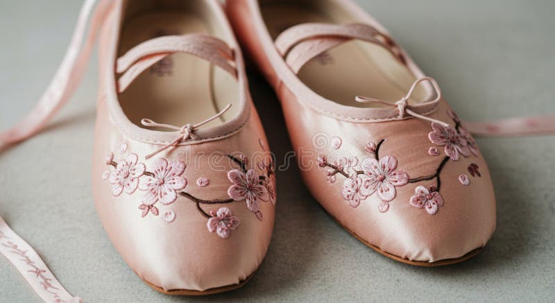 Pink ballet pointe shoes stock illustration