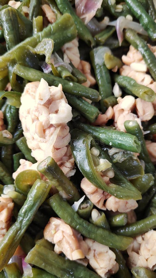 Long Beans and Stirfried Tempeh Stock Photo Image of vegetable