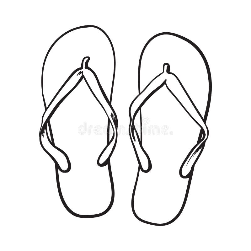 Pair of Flip Flops, Summer Time Vacation Attribute, Slippers, Shoes ...