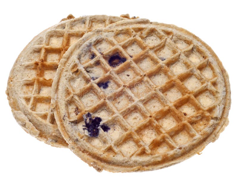 Pair of Frozen Blueberry Whole Grain Waffles Stock Photo Image of