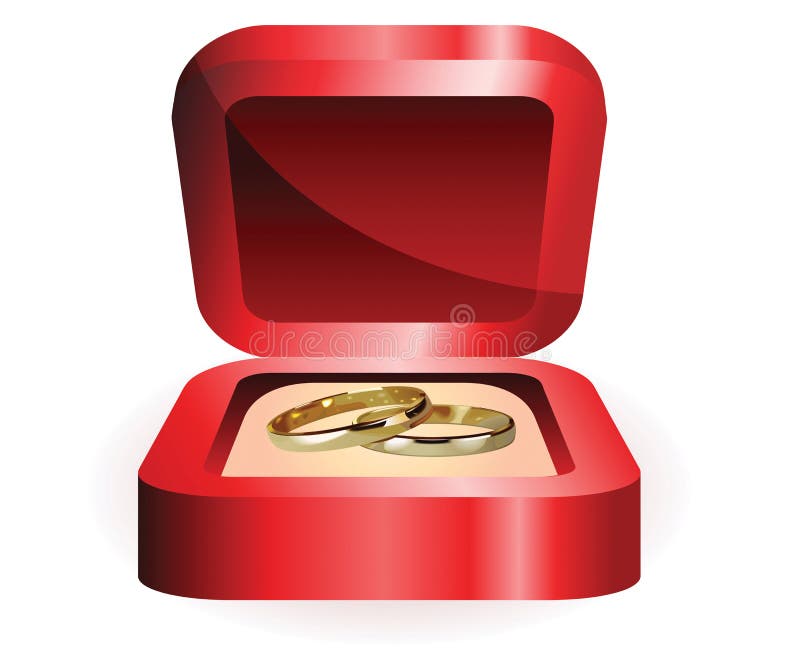 Pair Of Wedding Rings In A Box Stock Illustration Illustration of