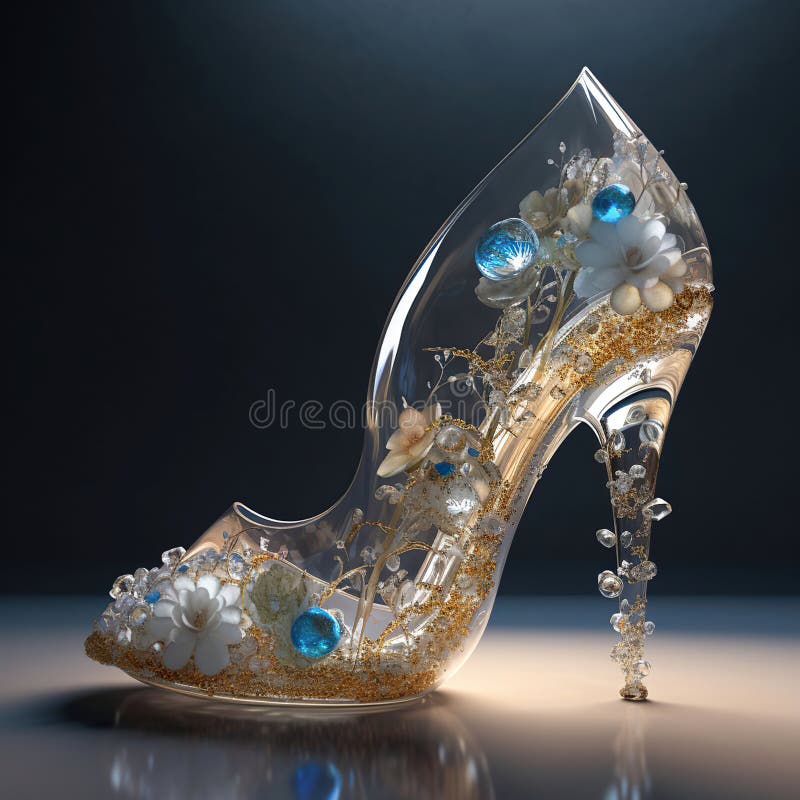 transparent glass heels shoes
