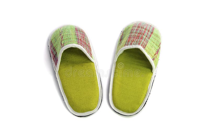 Pair of House Shoes on a White Background Stock Photo Image of soft