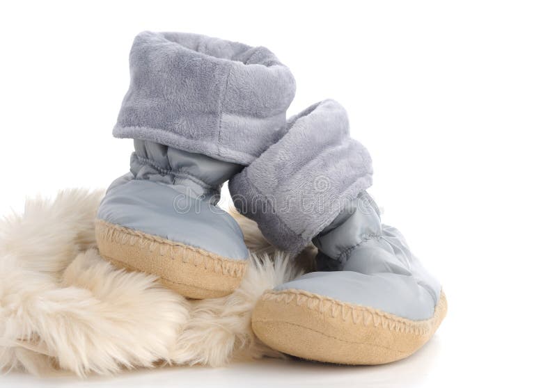 Pair of house slippers. royalty free stock photos