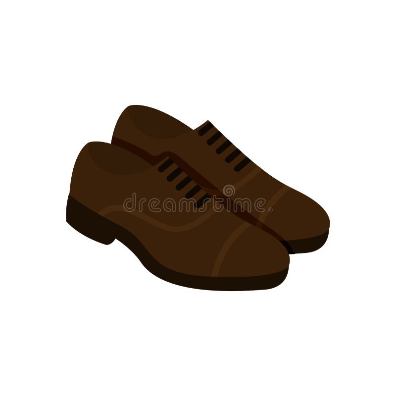 Pair of Leather Brown Shoes Fashion Style Item Illustration Stock ...