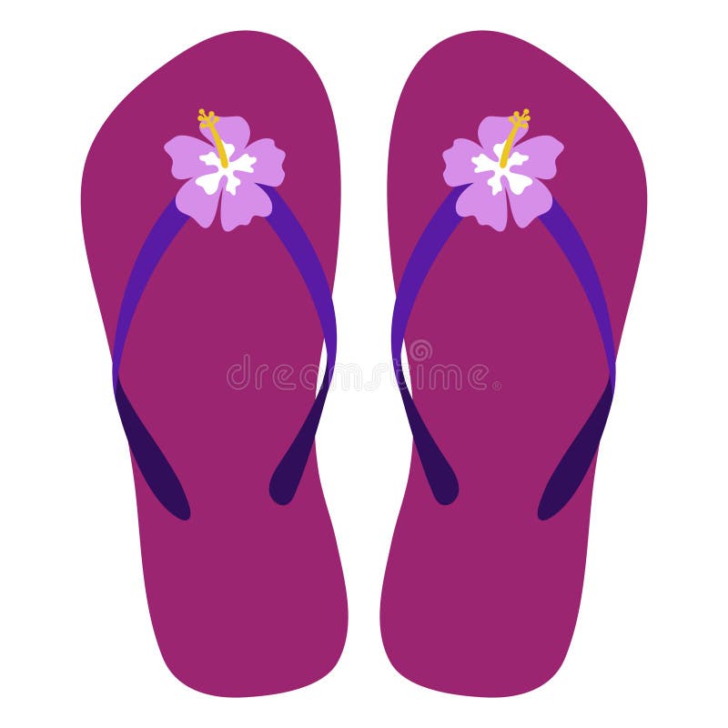 Flip Flops And Hibiscus Flower